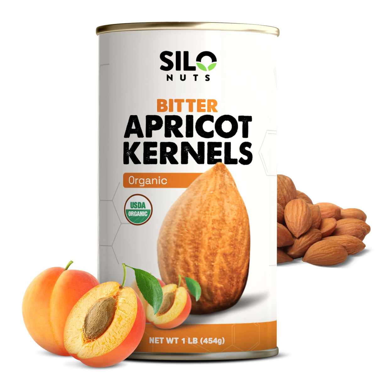 SILO NUTS front packaging showing 16 oz organic product and benefits
