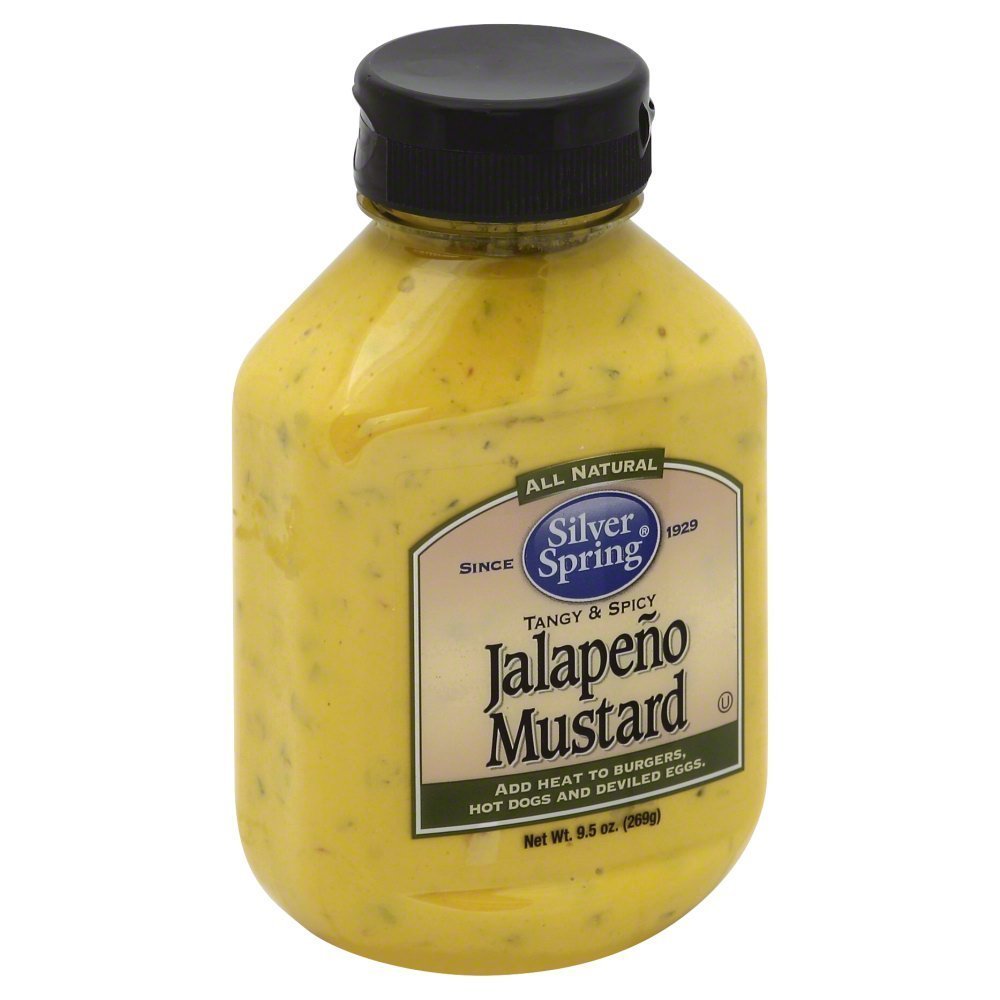 Silver Spring jalapeño mustard front packaging showing label and spicy appeal