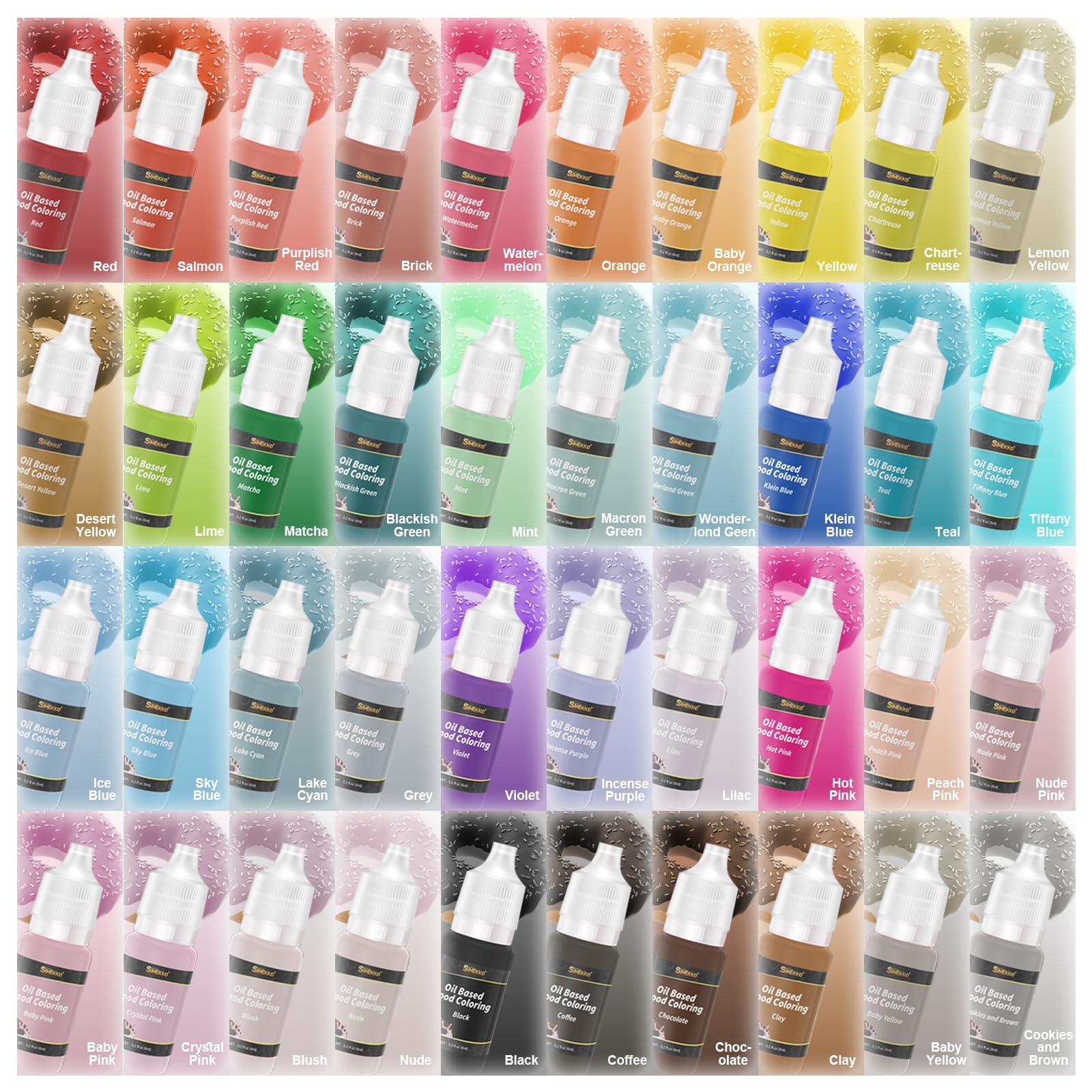 SIMEKKO open bottles arranged to display the range for easy selection