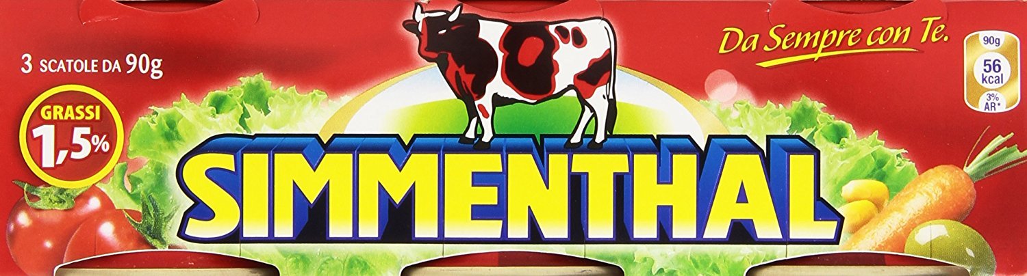Simmenthal single can label detail highlighting ingredients and can size