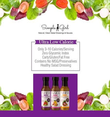 Simple Girl Citrus Ginger pouring onto food to show vibrant flavor and low-calorie benefit
