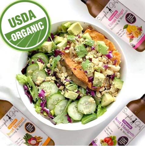 Simple Girl dressing drizzled over salad to show bright flavor with minimal calories benefit