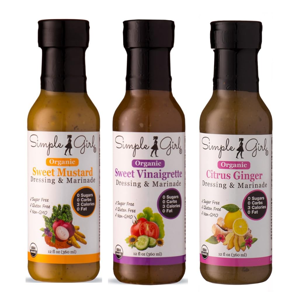 Simple Girl three-bottle pack front view showing all flavors and clean packaging benefit