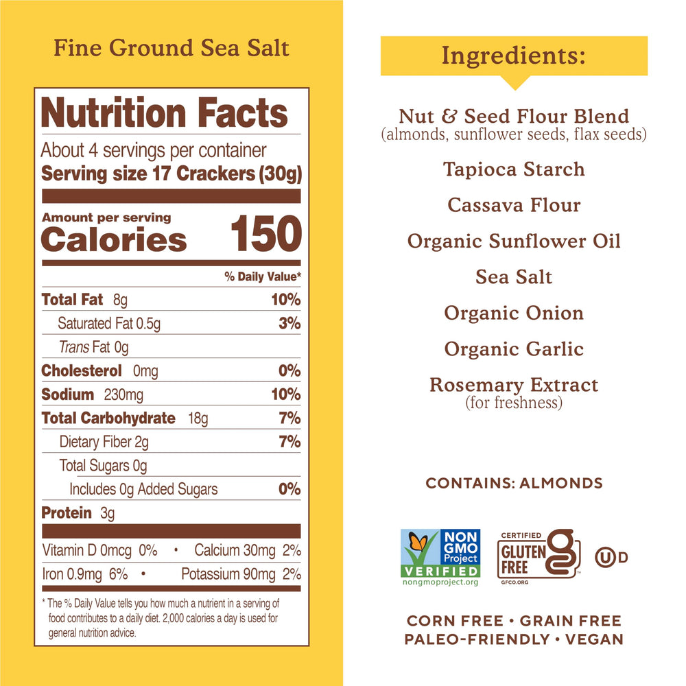 Almond flour and seed blend with Simple Mills branding highlighting whole-food base