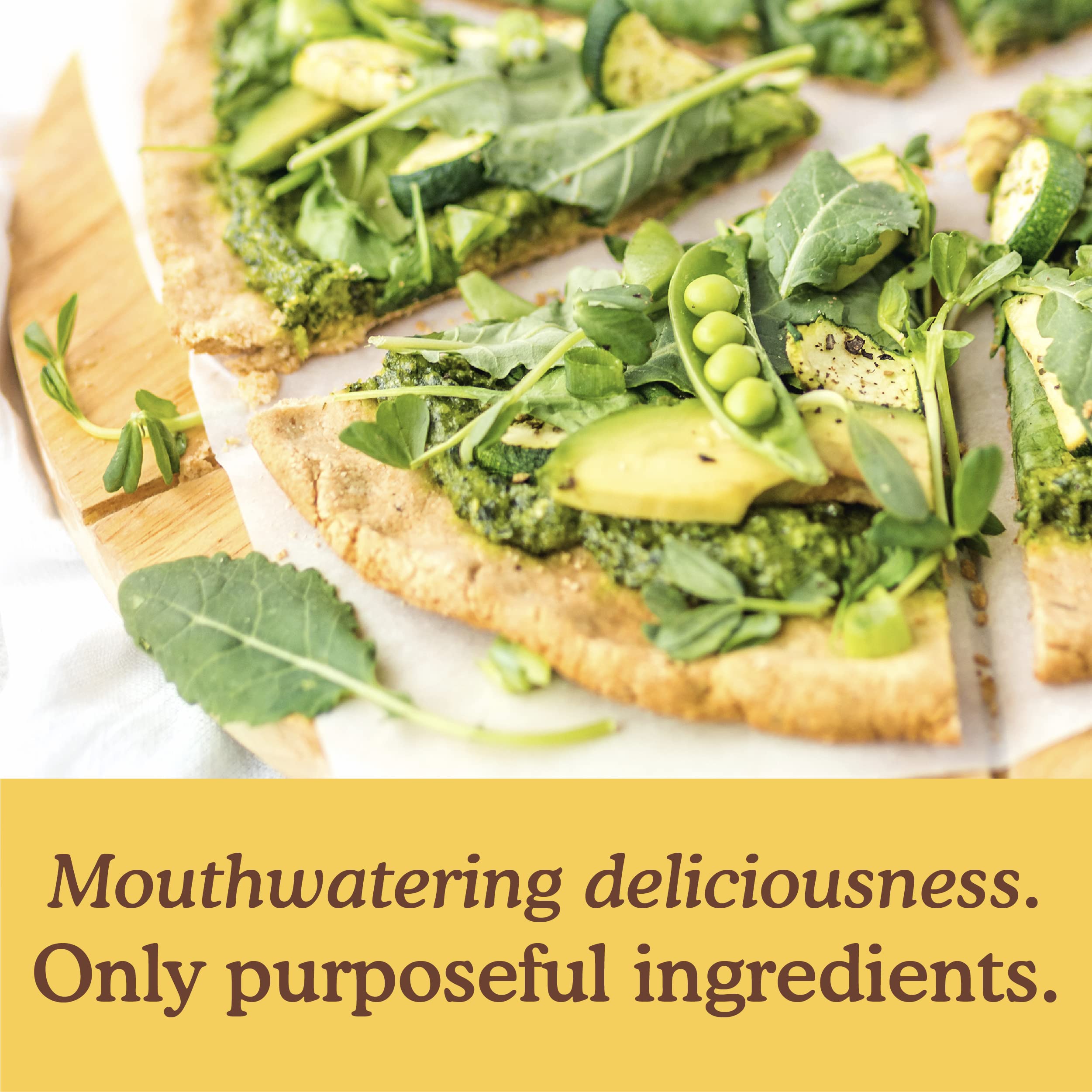 Simple Mills prepared pizza with toppings illustrating a tasty, healthier dinner option