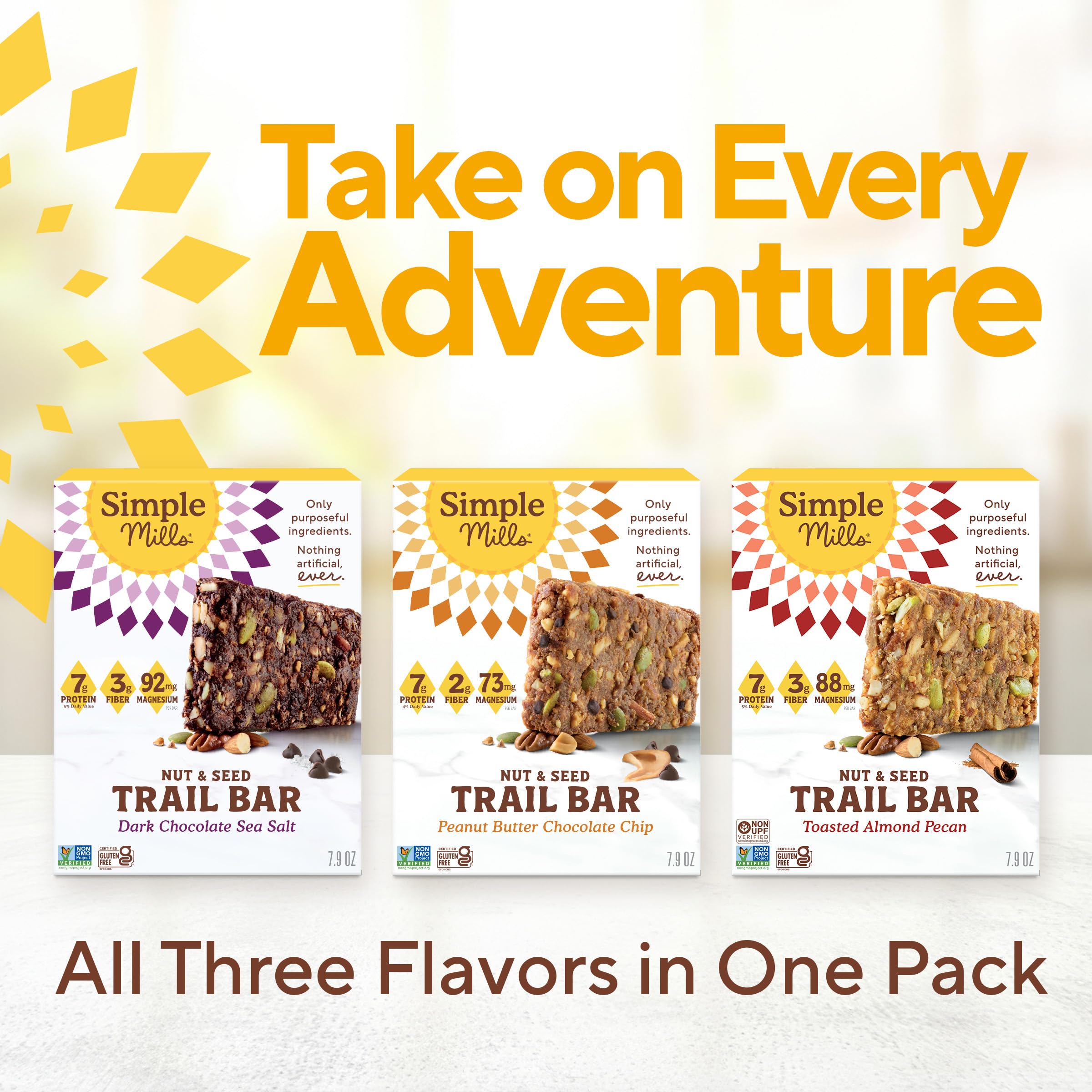 Simple Mills bars next to a ruler showing serving size and portion guidance