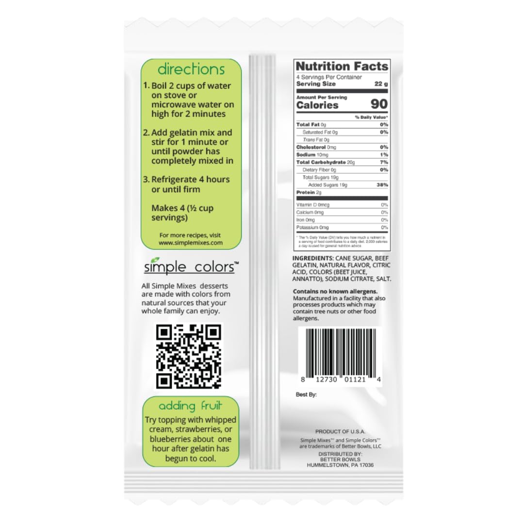 Simple Mixes gelatin in kitchen lifestyle scene conveying family-friendly ease