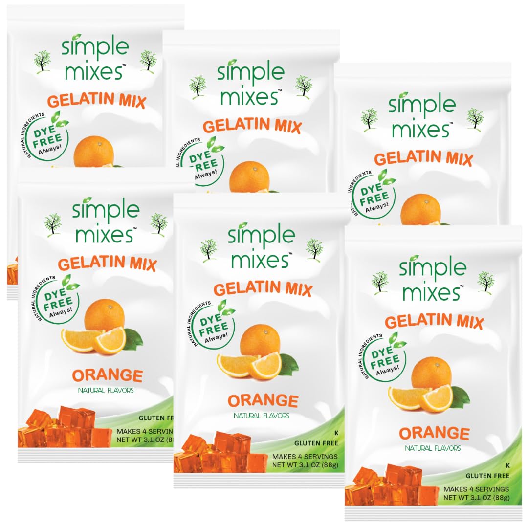 Simple Mixes front packaging showing orange gelatin and kosher badge benefiting quick selection