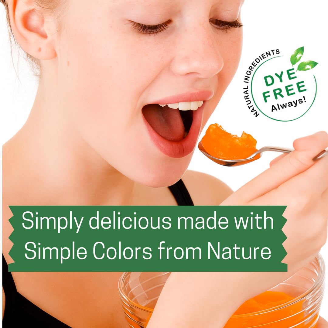 Simple Mixes prepared orange gelatin in bowl showing firm set and ready-to-serve benefit