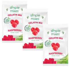 Simple Mixes front packaging showing raspberry gel mix and natural appeal