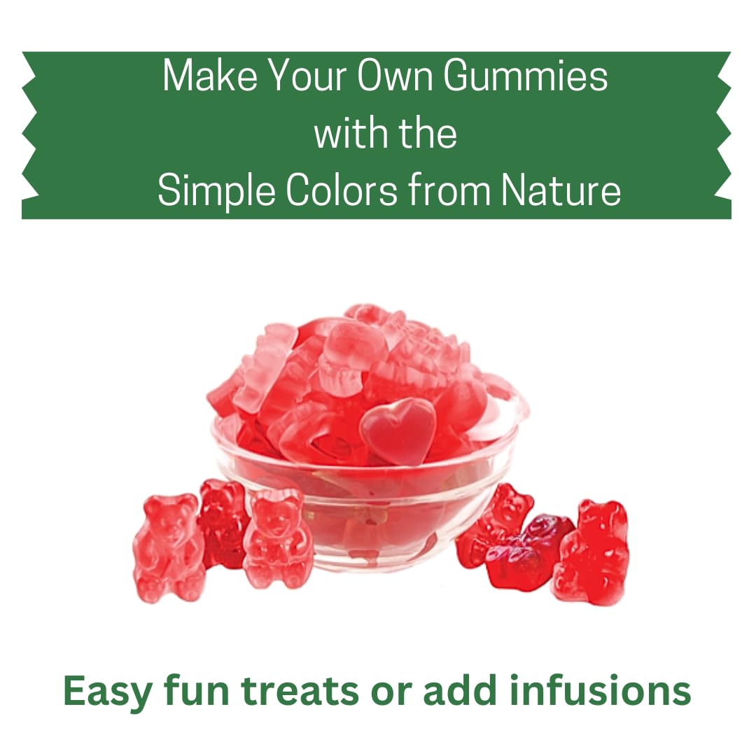 Simple Mixes size comparison with hand holding gummy showing portion control benefit