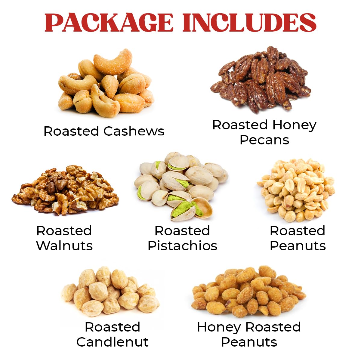Simple Orchards open platter overview showing seven nut sections for easy sharing