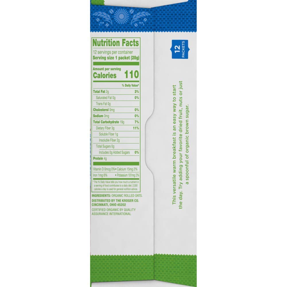 SIMPLE TRUTH packet close-up displaying organic oats and easy preparation
