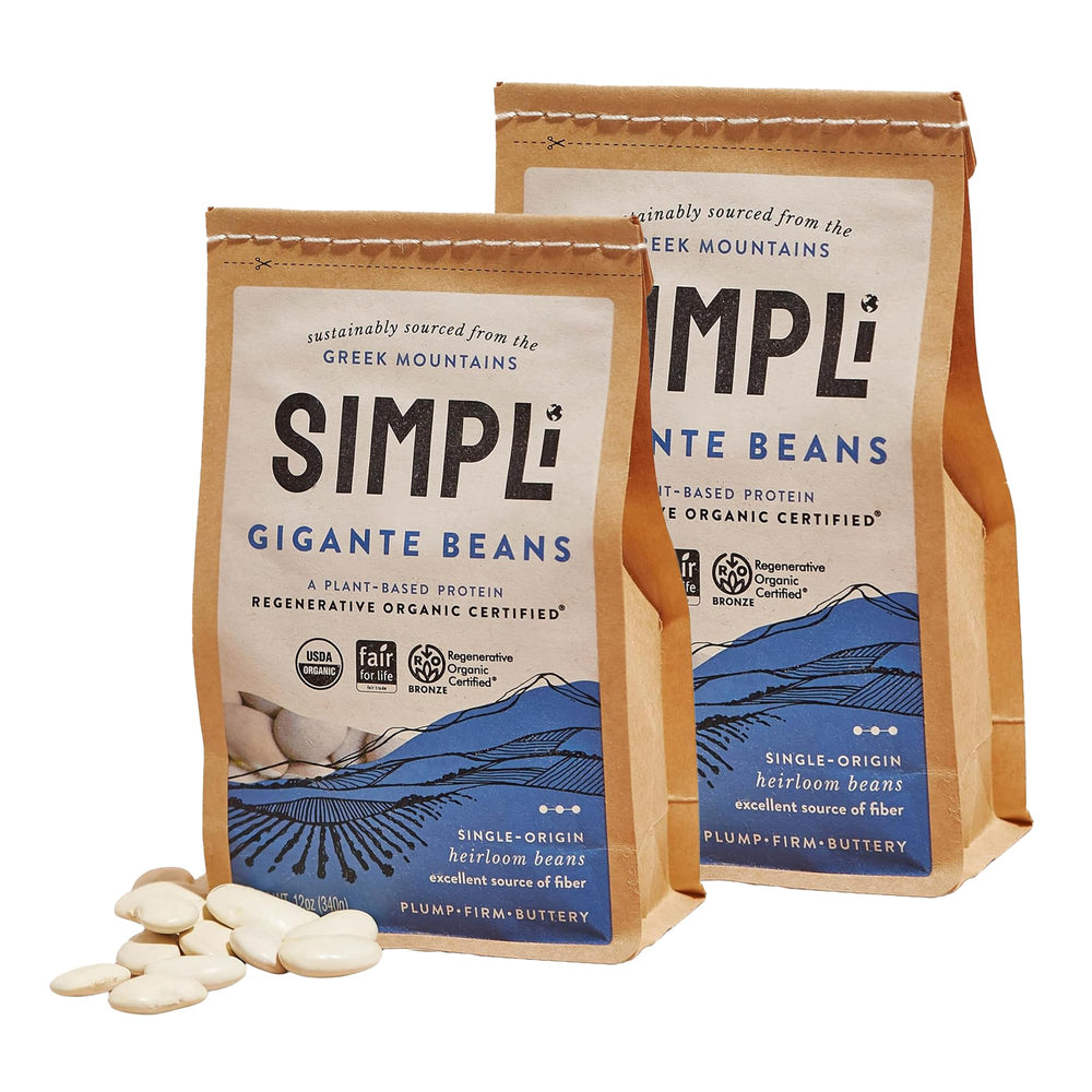 SIMPLi front pack showing two 12 oz bags and product branding benefit pantry staple