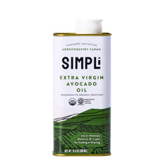 SIMPLi bottle front label view showing certifications and size, ethical sourcing benefit