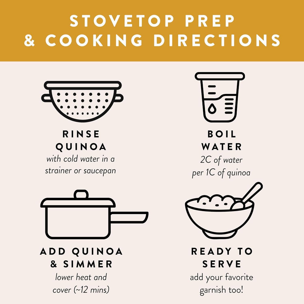 SIMPLi quinoa measured in a cup demonstrating easy portioning and meal-prep convenience