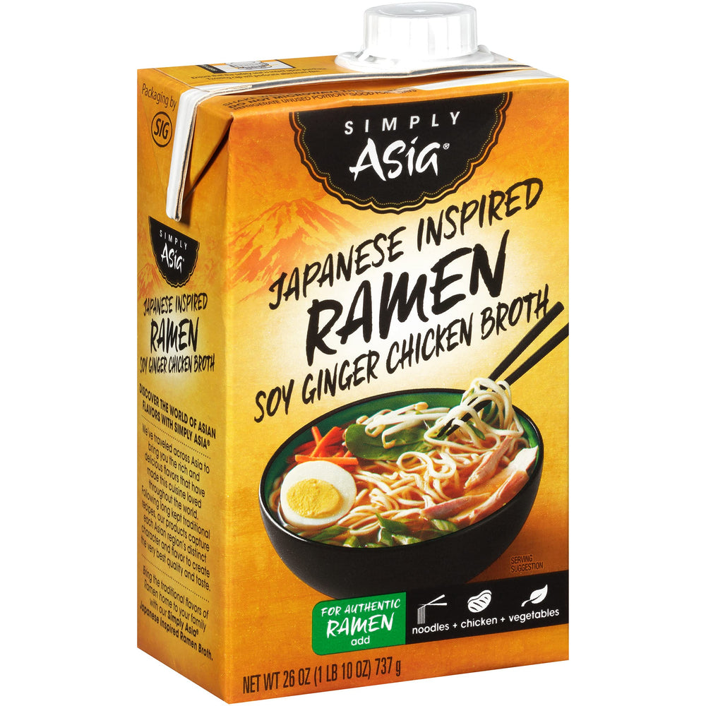 Simply Asia carton close-up label highlighting gluten-free and ingredient details for confidence