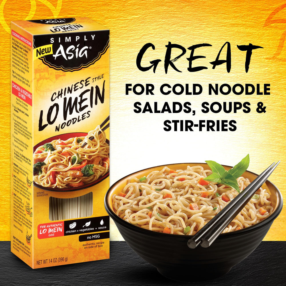 Simply Asia noodle strand texture close-up highlights sauce absorption