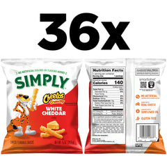 Simply Cheetos open bag showing crunchy texture, satisfying crisp bite