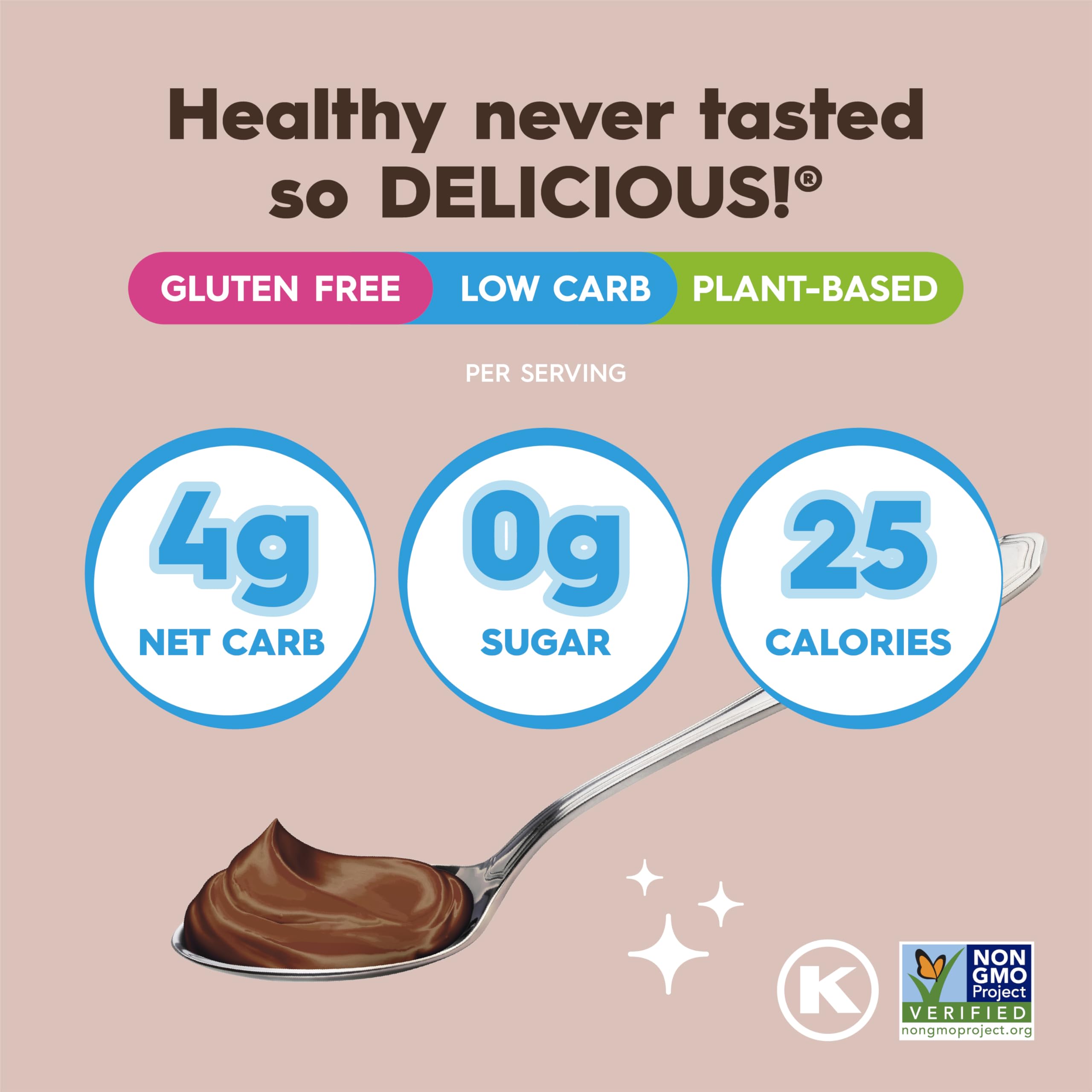 Simply Delish chocolate pudding in bowl ready to eat for quick keto snack