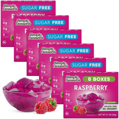 Simply Delish front packaging showing raspberry Jel and benefits