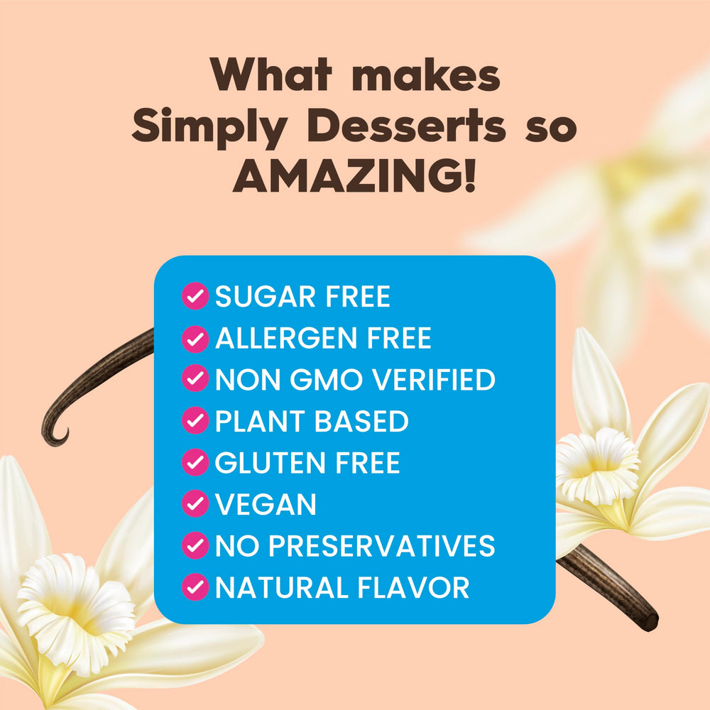 Simply Delish label with certifications showing Non‑GMO and kosher badges
