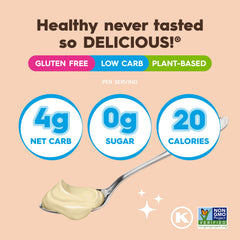 Simply Delish prepared vanilla pudding in bowl ready to eat and low calorie