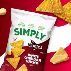 Opened Simply bag with chips visible for fresh crunchy texture