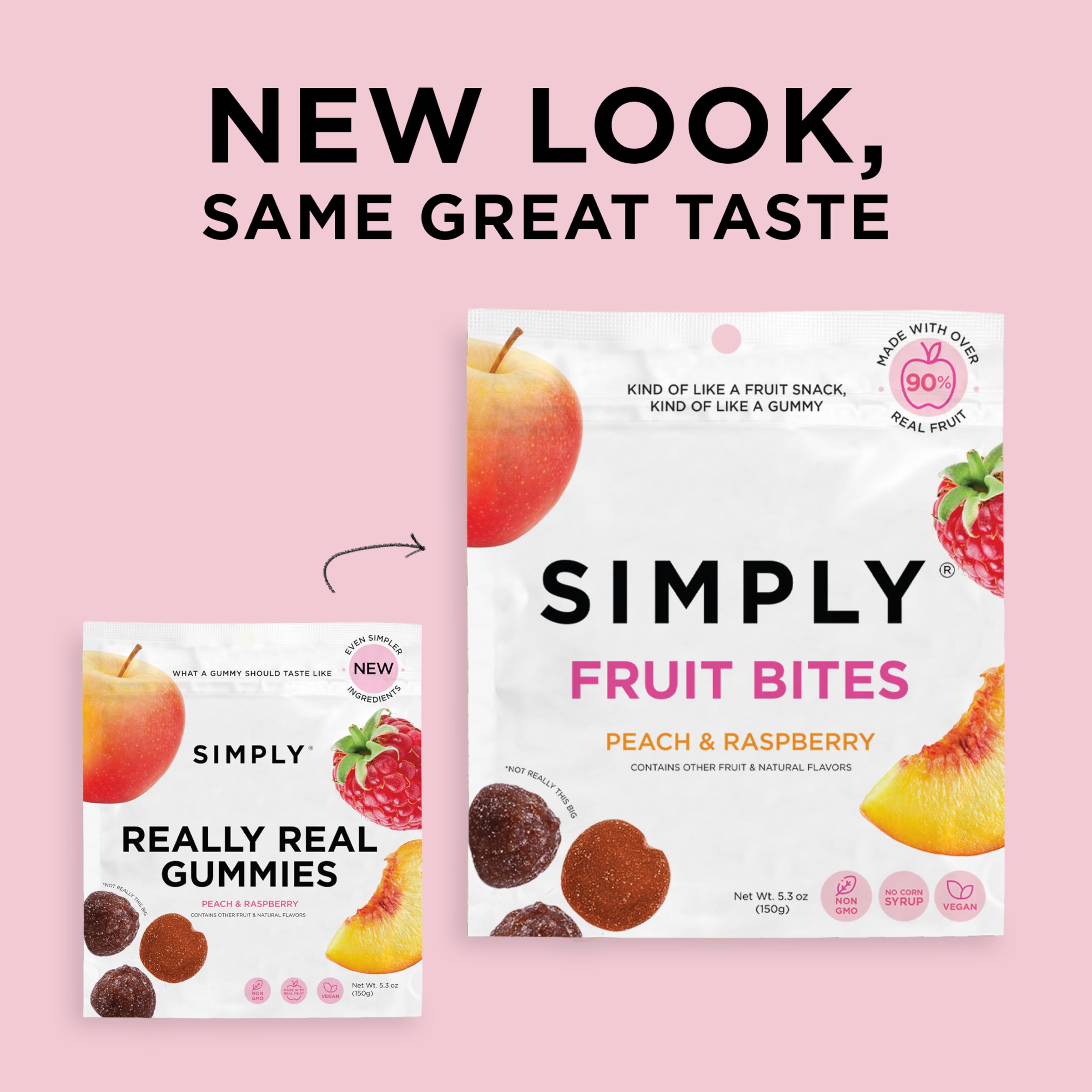 SIMPLY Fruit Bites back label and nutrition panel, showing clean ingredient transparency