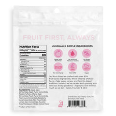 SIMPLY Fruit Bites texture detail of gummy surface, highlighting soft chewability benefit