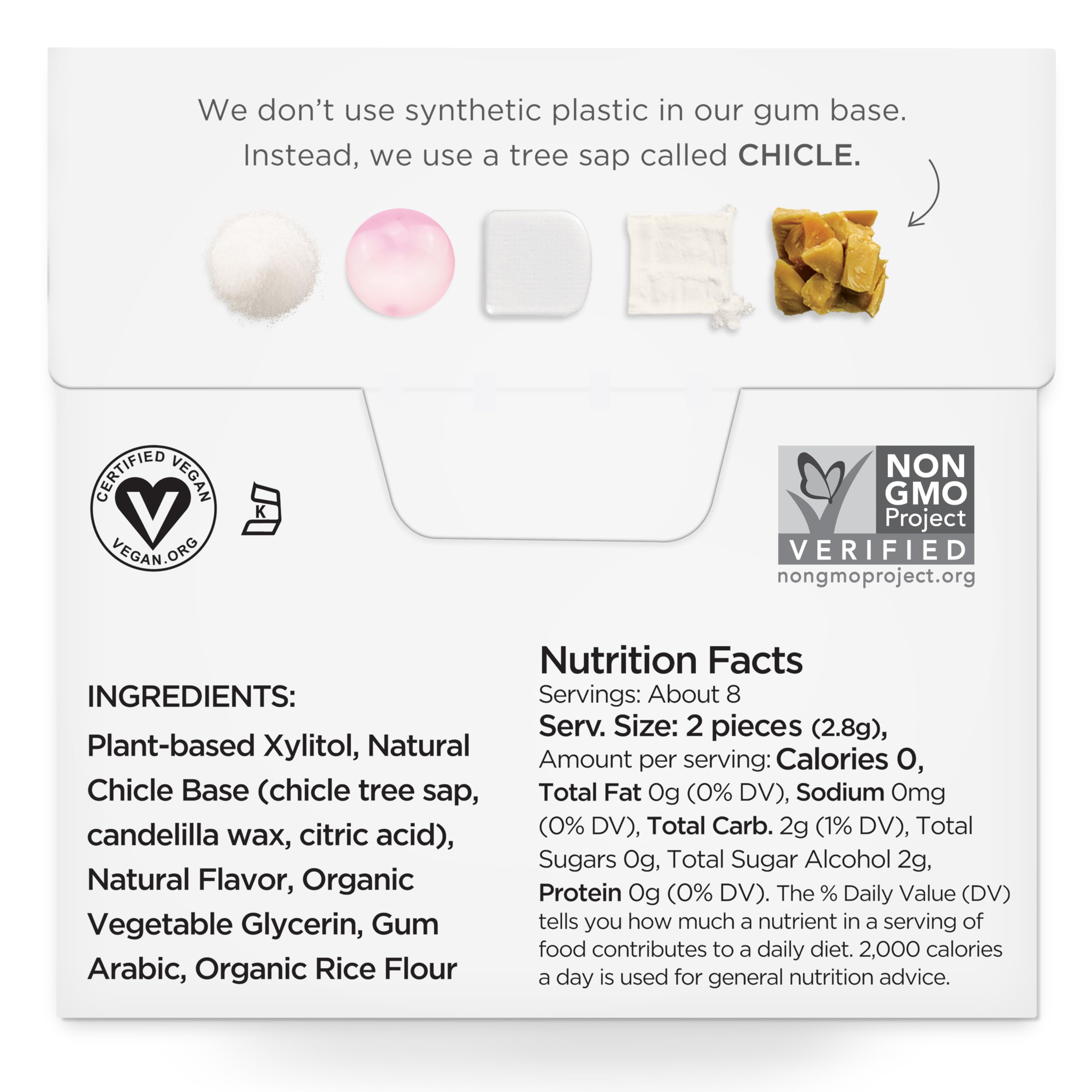 SIMPLY Gum single piece in wrapper highlighting portable convenience and clean ingredients