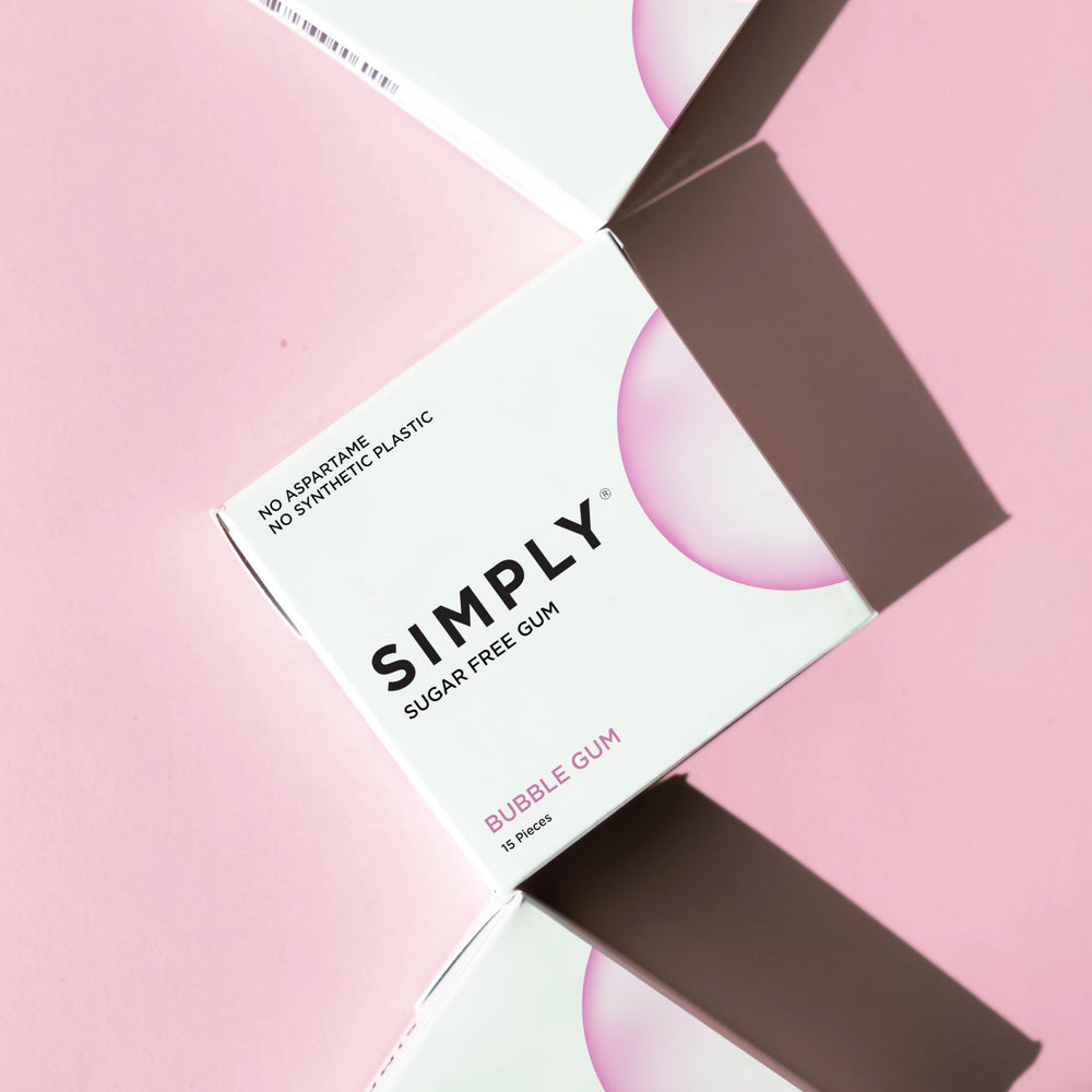SIMPLY Gum close-up of chicle texture demonstrating natural, plastic-free chew feel