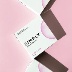 SIMPLY Gum close-up of chicle texture demonstrating natural, plastic-free chew feel