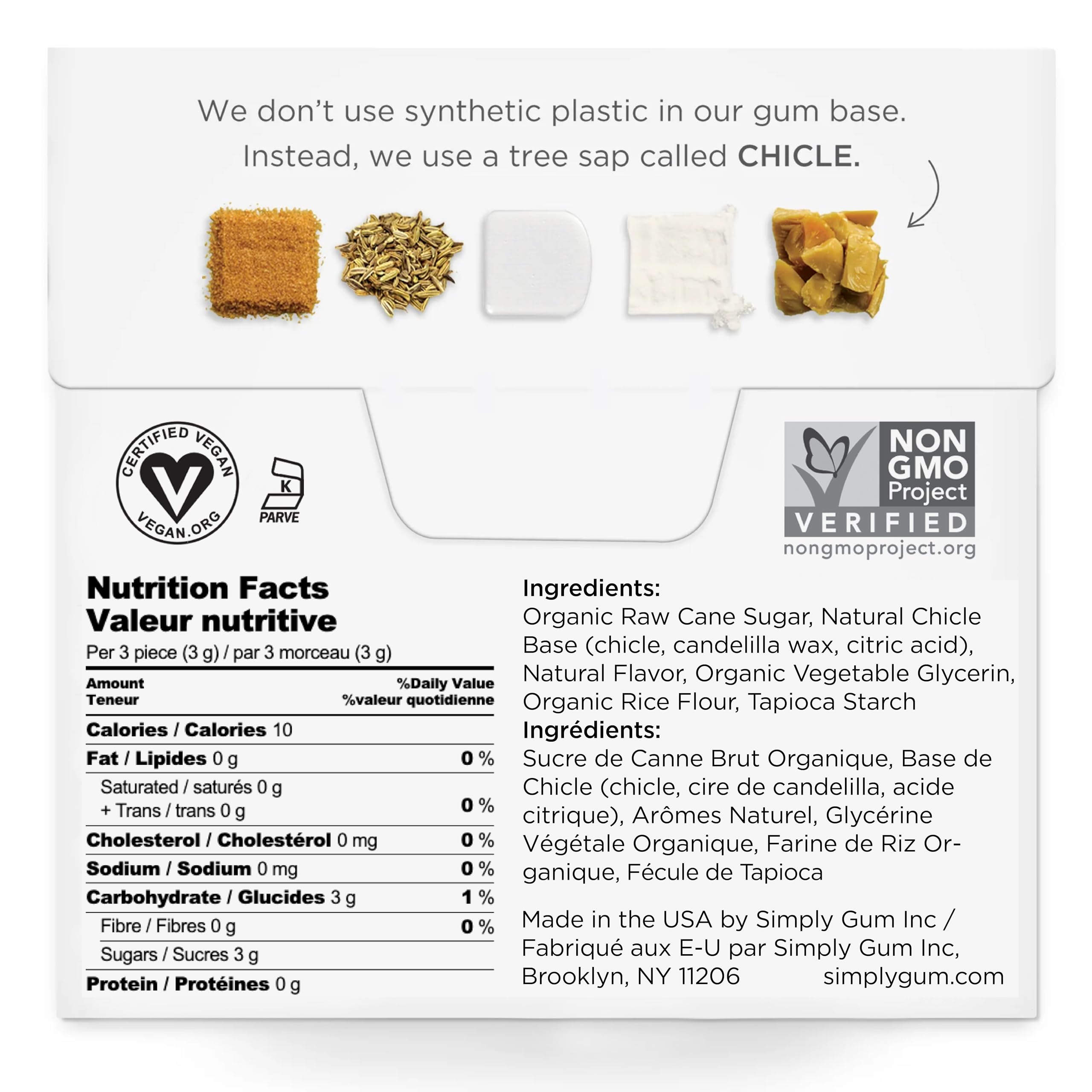 Simply Gum fennel close-up tablets showing smooth texture and natural chew