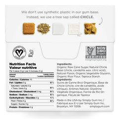 Simply Gum fennel close-up tablets showing smooth texture and natural chew