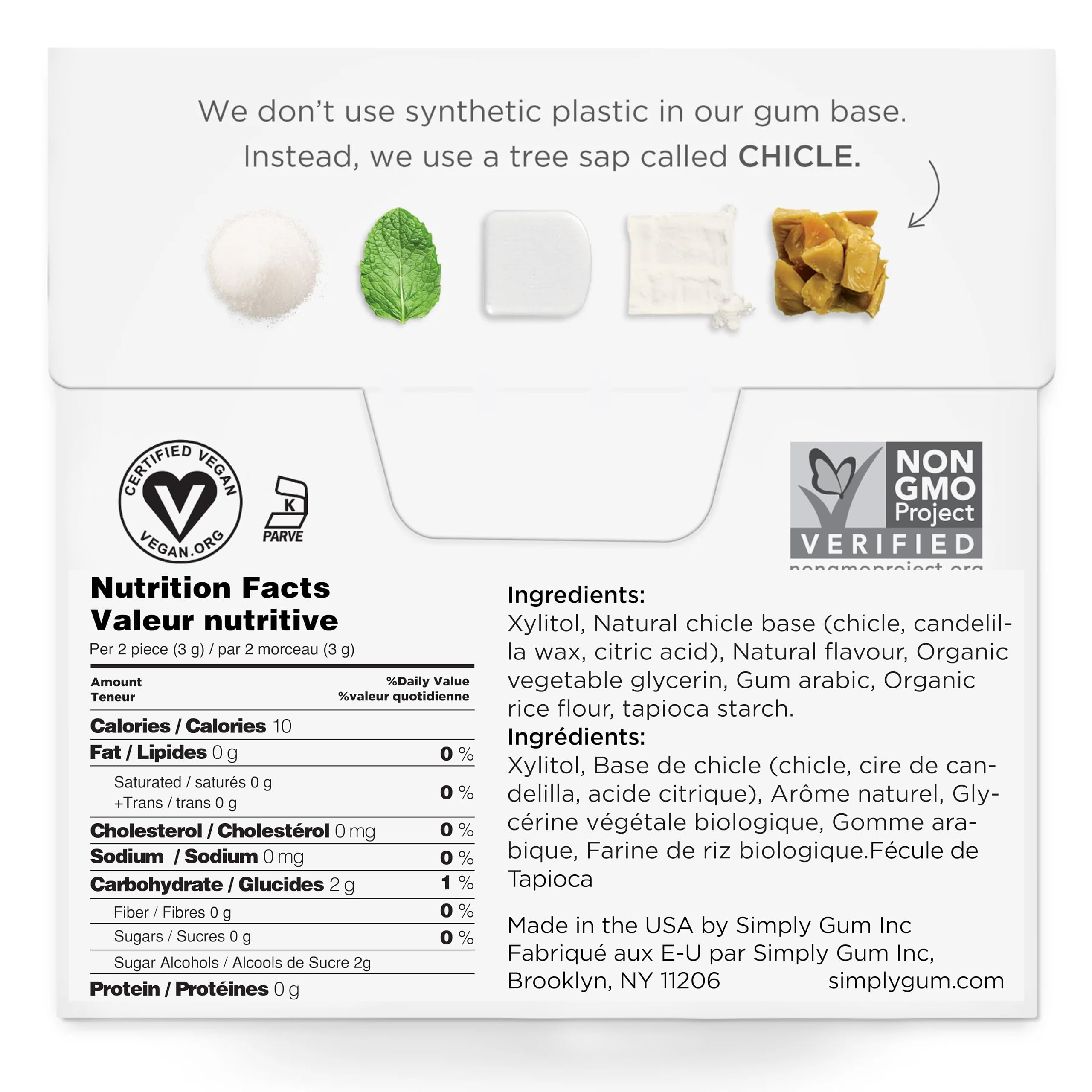 Simply Gum open pack exposing pieces for convenient breath freshening