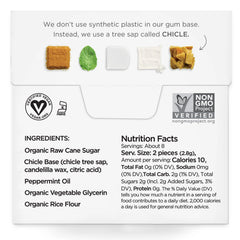 Close-up of a single Simply Gum peppermint piece showing smooth natural chew