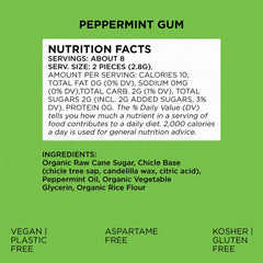 Texture detail of Simply Gum peppermint piece highlighting natural chicle chew