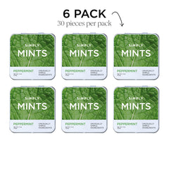 Simply Mints open tin with mints visible indicating fresh breath on the go