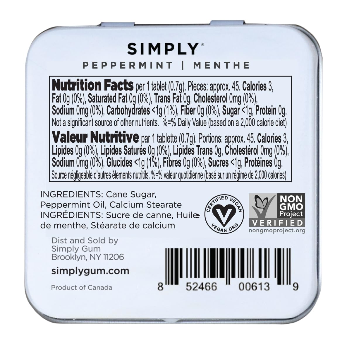 Simply Mints reusable tin being refilled demonstrating sustainable use