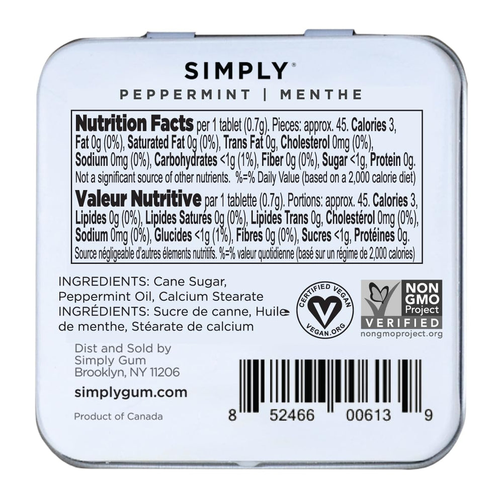 Simply Mints reusable tin being refilled demonstrating sustainable use