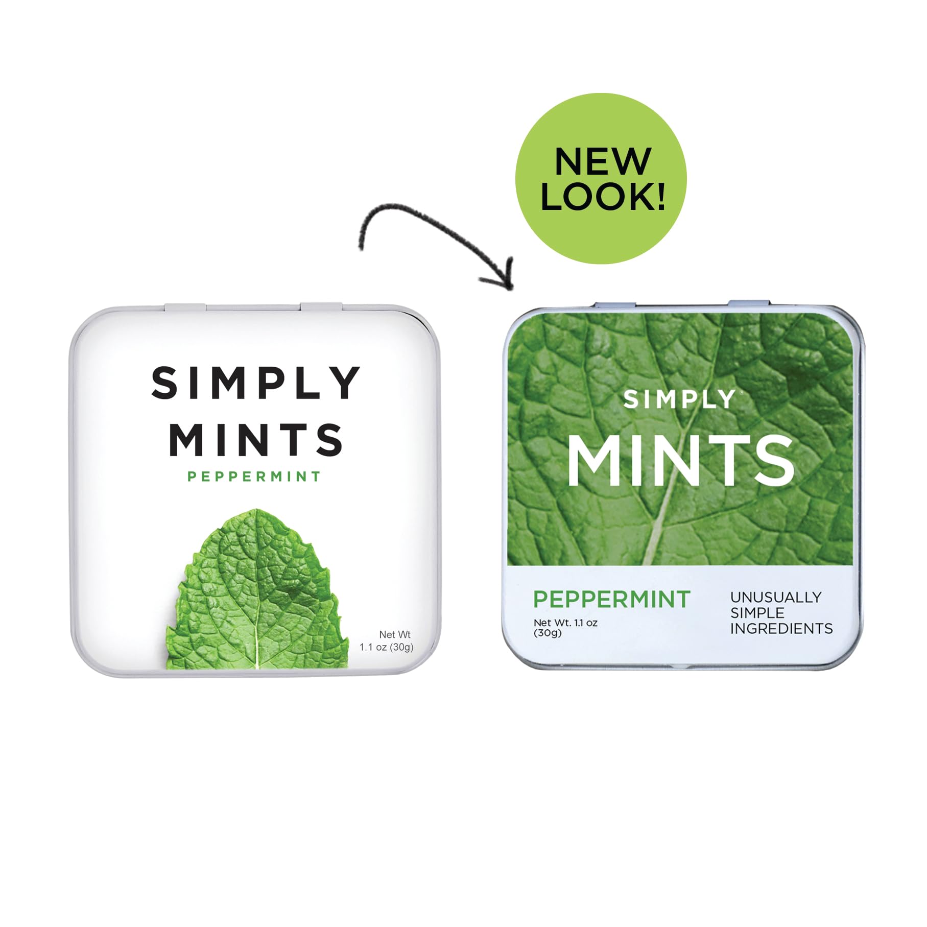 Simply Mints tin beside coffee cup showing quick after-coffee refresh
