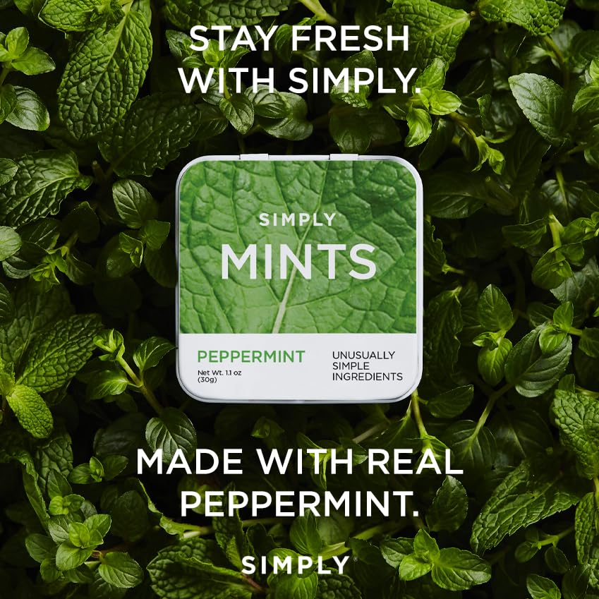 Simply Mints tin inside a purse illustrating easy everyday access