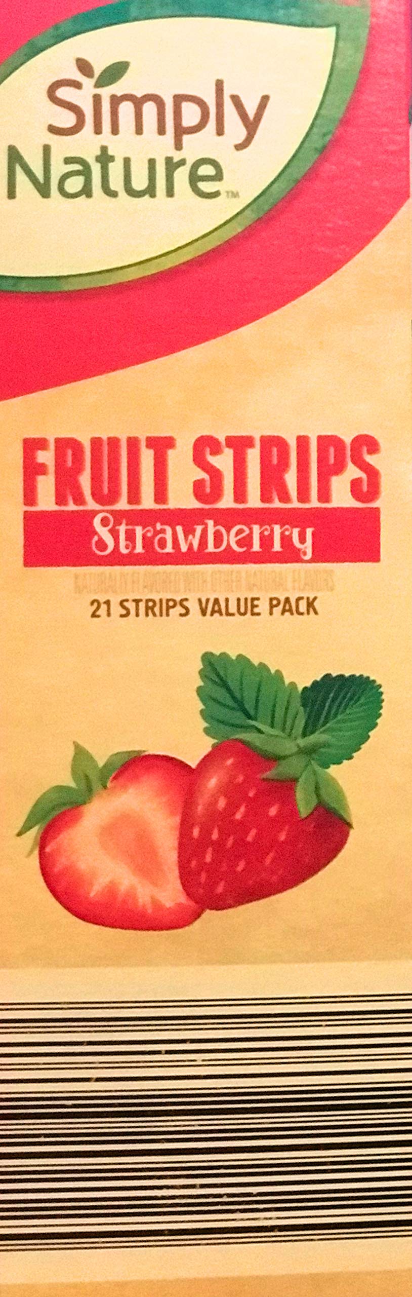 Simply Nature close-up of strawberry strip texture highlighting real fruit appearance