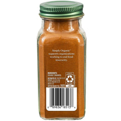 Simply Organic fine ground cinnamon close up showing texture and vibrant color