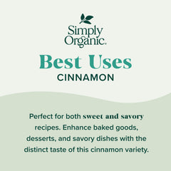 Simply Organic label detail highlighting Vietnamese cinnamon origin and certifications