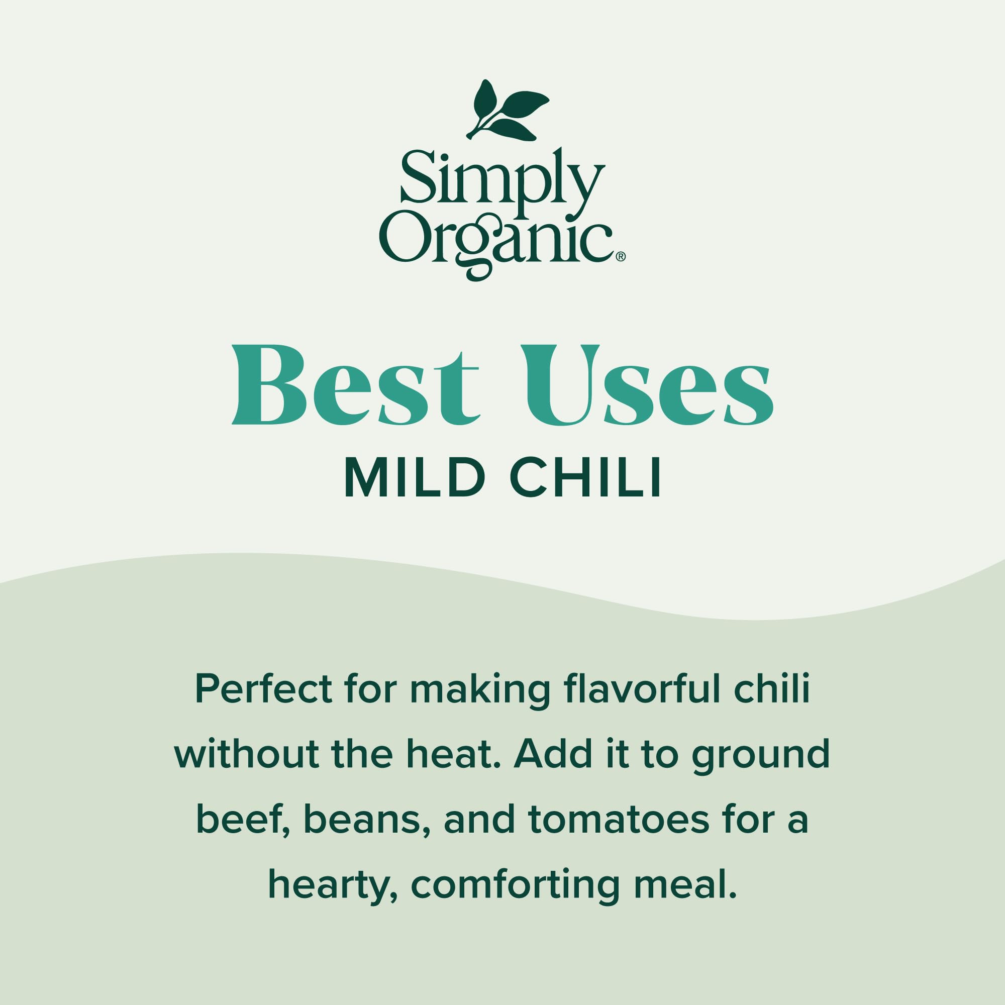 Simply Organic packet beside measuring cup for portion size and easy use benefit
