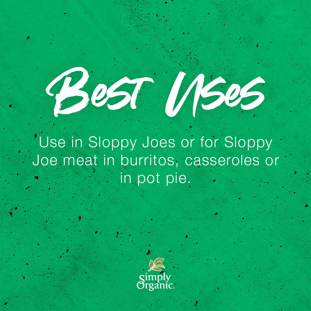 Simply Organic Sloppy Joe on a bun plated to show serving suggestion and appetizing result