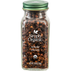 Simply Organic front packaging showing 2.05 oz glass jar and organic label for pantry appeal