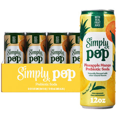 Simply pop front packaging showing 12-pack and tropical branding, highlights convenience
